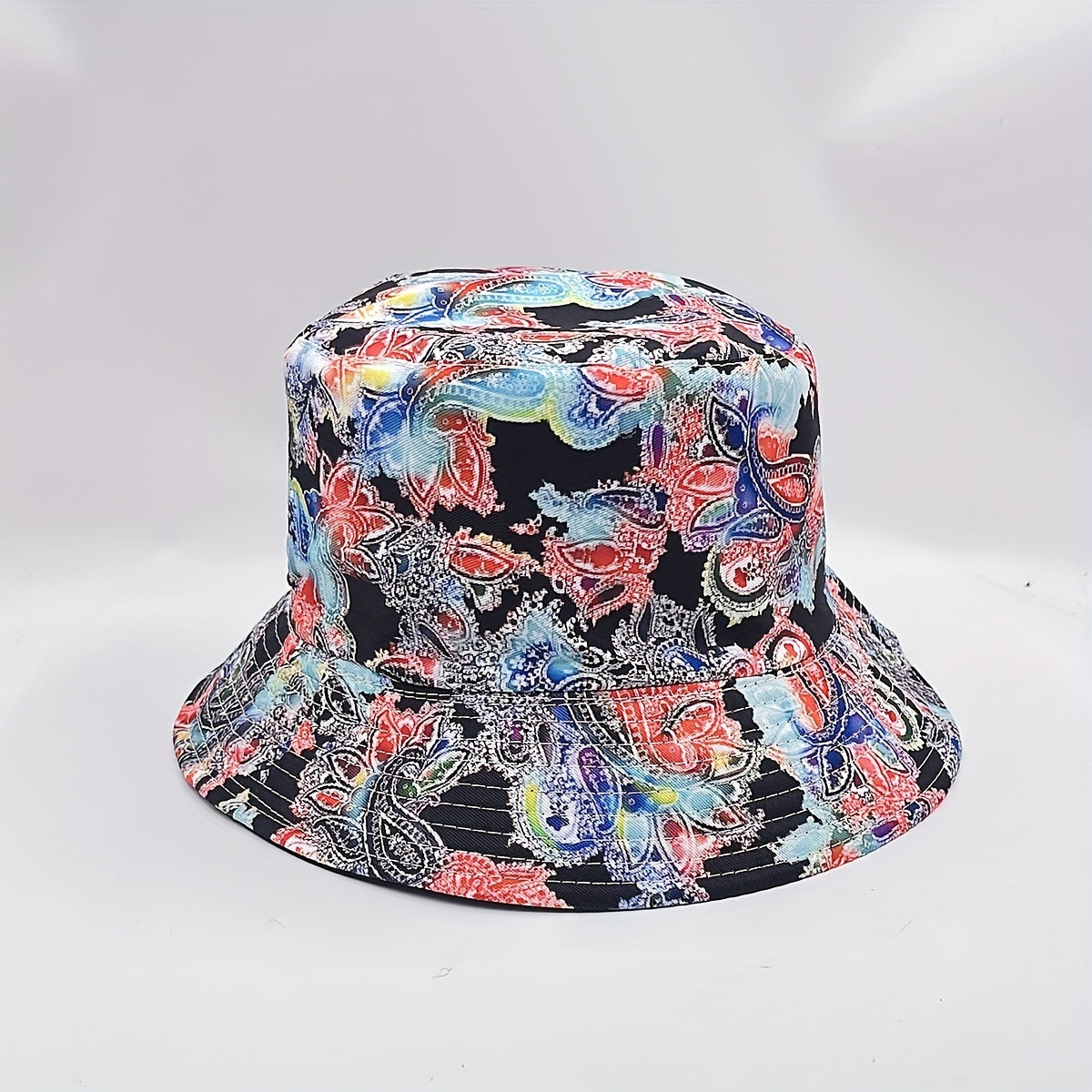 Vintage Paisley Print Bucket Hat Reversible Lightweight Sun Hat for Women Men