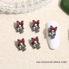 10pcs Halloween Nail Art Charms 3D Metal Spider Skeleton Cross Skull Nail Gem