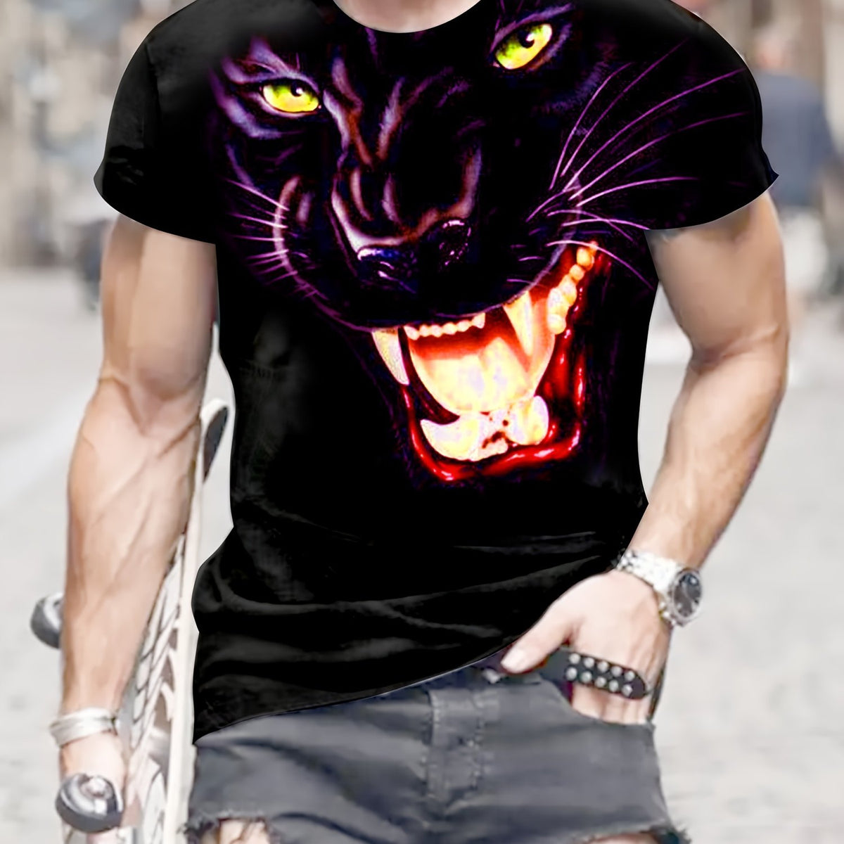 Lion 3D Print Men's T-shirt Graphic Tee Summer Clothes