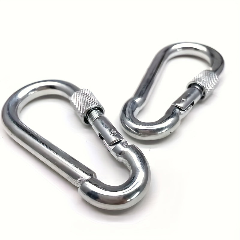 2pcs D-shaped Metal Buckle Spring Hook for Camping Hiking