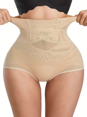 Mesh Contrast Shaping Panties High Waist Tummy Control Slimming Panties