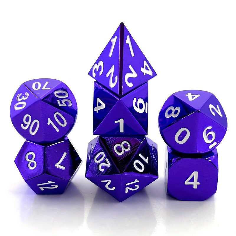 7pcs Metal Dice Entertainment Board Game Set