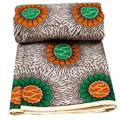 African Wax Dye Polyester Ankara Fabric 2 Yards Double-Sided Print
