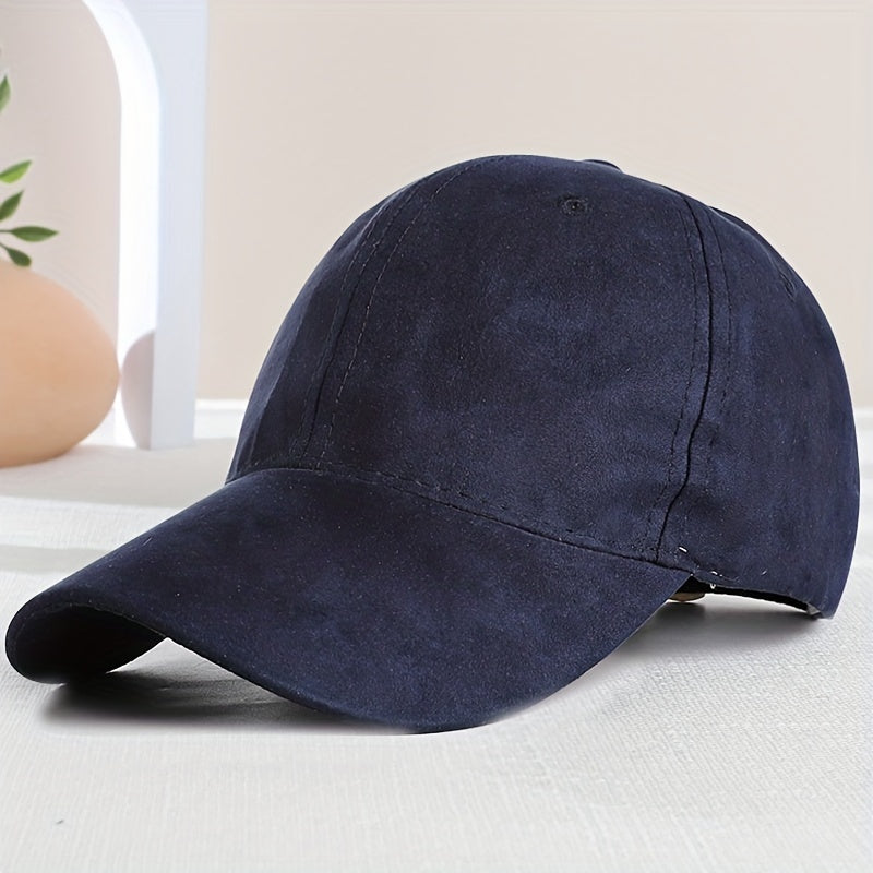 Vintage Suede Baseball Cap Solid Unisex Waterproof Dad Hats Casual