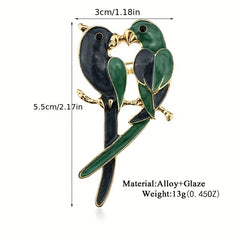 Men's Parrot Painting Oil Brooch Gift For Boyfriend