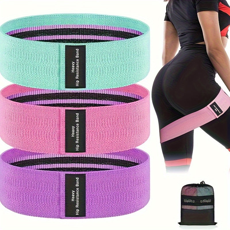 Non Slip Fabric Resistance Bands for Yoga Booty Exercise Set of 3