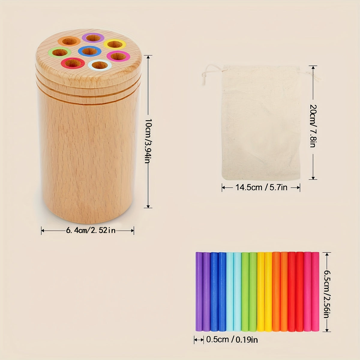 Wooden Balance Sticks for Sorting and Quantity Recognition