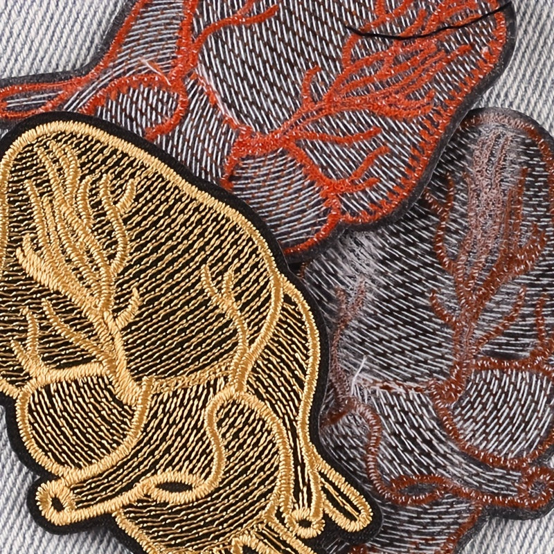 3pcs Organ Heart Embroidery Patches For Boys Clothing DIY Ironing Stickers