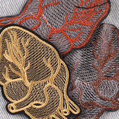 3pcs Organ Heart Embroidery Patches For Boys Clothing DIY Ironing Stickers