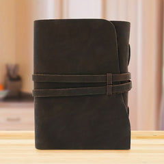Vintage Leather Notebook Crazy Horse Leather Travel Notepad