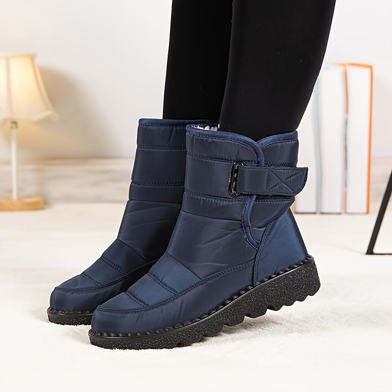 Women's Snow Boots Waterproof Faux Fur Liner Non-Slip Mid Tube Boots