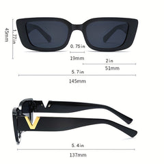 Men's Retro Rectangle Frame Sunglasses UV 400 Protection