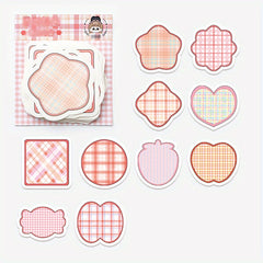 100 Sheets Cartoon Plaid Stripes Note Paper DIY Material