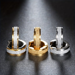 Vintage 18k Plated Stainless Steel Hoop Earrings for Women