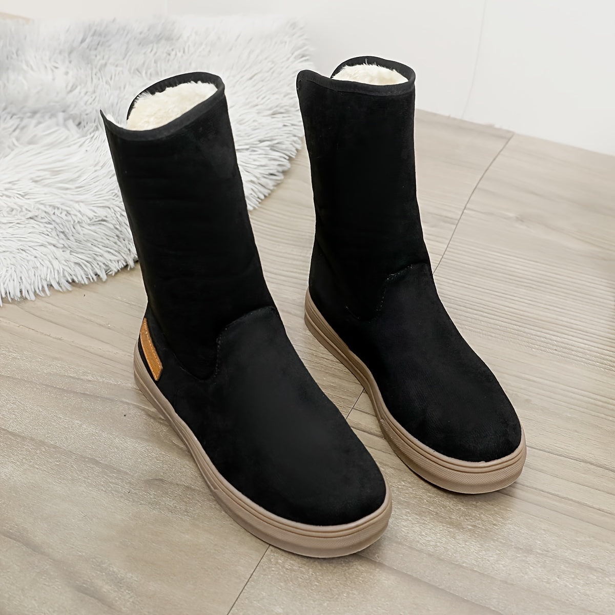 Women's Letter Patched Non-slip Snow Boots and Mid Calf Boots