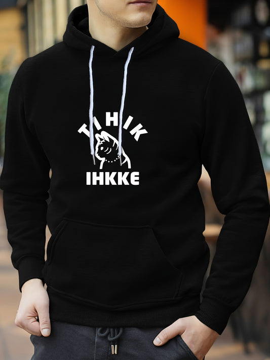 Cat & THINK Print Hoodie Hoodies For Men Men's Casual Graphic Pullover Hooded