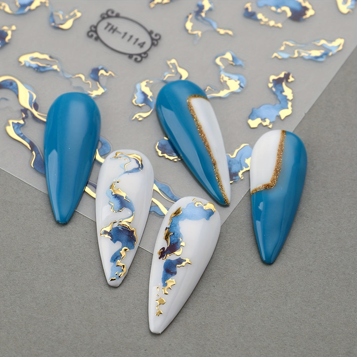 Golden Foil Nail Art Stickers Fantasy Theme Self Adhesive Glossy Finish