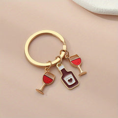 Cartoon Beer Keychain Creative Key Ring Purse Bag Backpack Car Charm