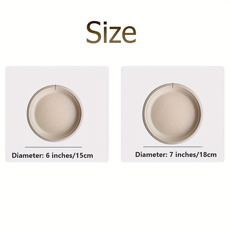 50pcs 15-17" Compostable Bagasse Plates Eco Friendly Biodegradable