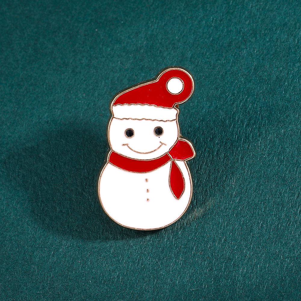 Men's Christmas Pattern Red Alloy Pin