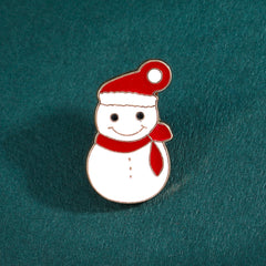 Men's Christmas Pattern Red Alloy Pin