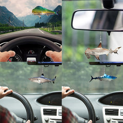 Shark Acrylic Car Mirror Pendant Bag & Key Chain Accessory Christmas Ornament