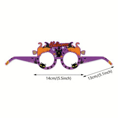 6PCS Halloween Party Decorations Paper Glasses Pumpkin Spider Witch Prop