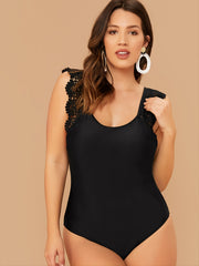  Lace One Piece Bikini Women's High Stretch Swimsuit
