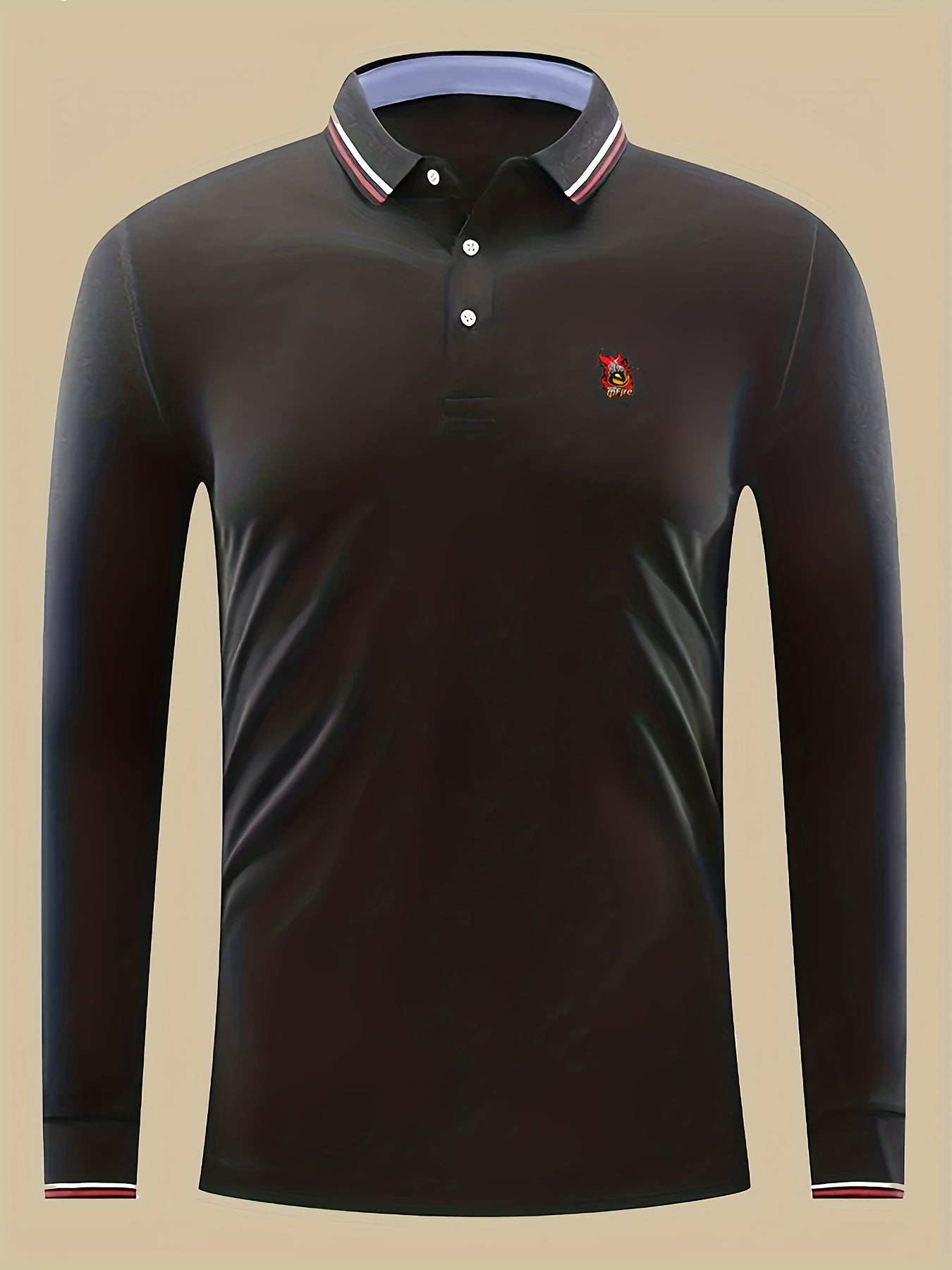 Flame Print Men's Lightweight Polo Shirt