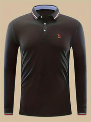 Flame Print Men's Lightweight Polo Shirt