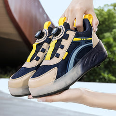 Boy's Breathable Roller Shoes With Rotating Buckle