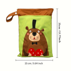 Animal Print Wet Bag Diaper Beach Travel Makeup Storage Bag