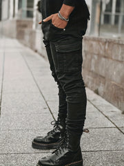 Men's Slim Fit Pocket Jeans - Casual Street Style Denim Pants