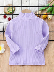 Baby Girl's Ribbed Cotton Bottoming Shirt