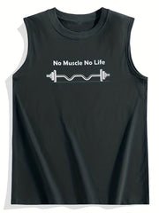 Men's Motto Print Tank Top for Outdoor Sports