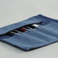 Snap Button Pen Curtain Roll Pen Bag Canvas Folding Stationery Bag