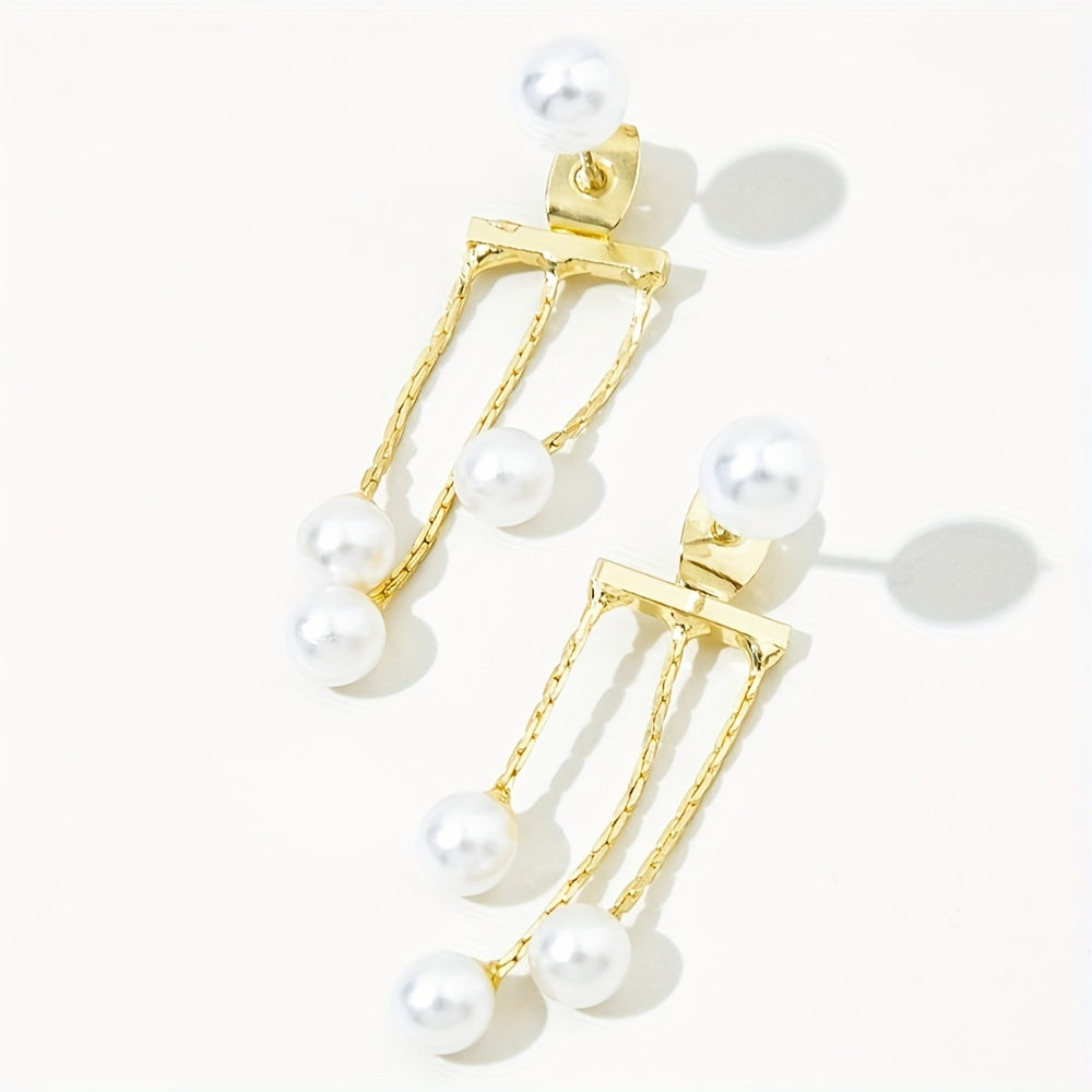 Sexy Style Faux Pearl Decor Stud Earrings Alloy Jewelry