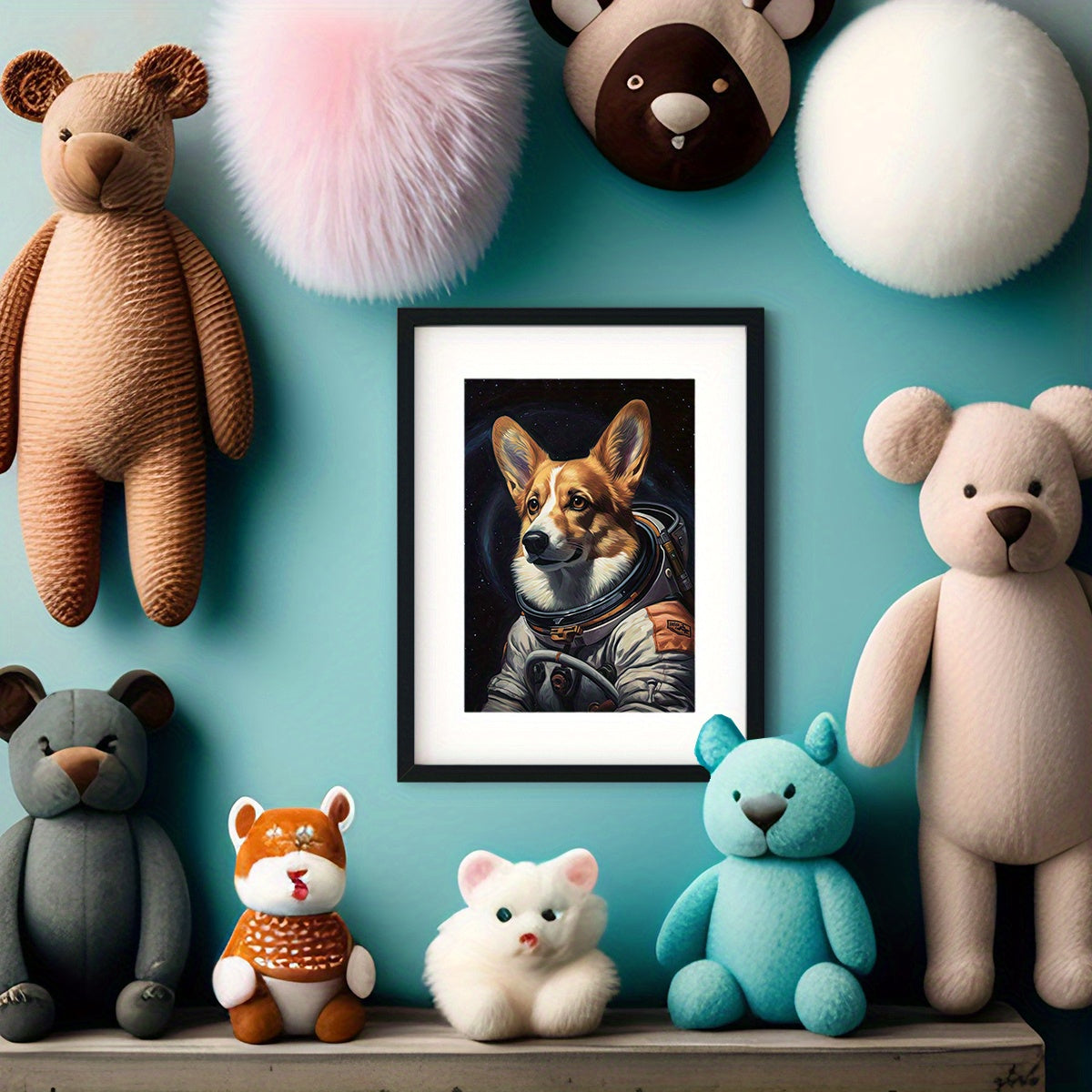 Dog Astronaut Poster For Kids, Home Decor, Nursery, Play Room Wall Painting