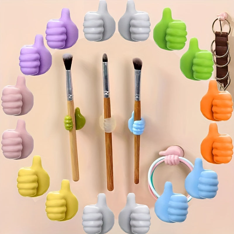 30pcs Self Adhesive Silicone Thumb Wall Hooks Multifunctional Storage Hanger