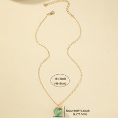 Irregular Crystal Stone Pendant Necklace 14k Plated Women's Necklace