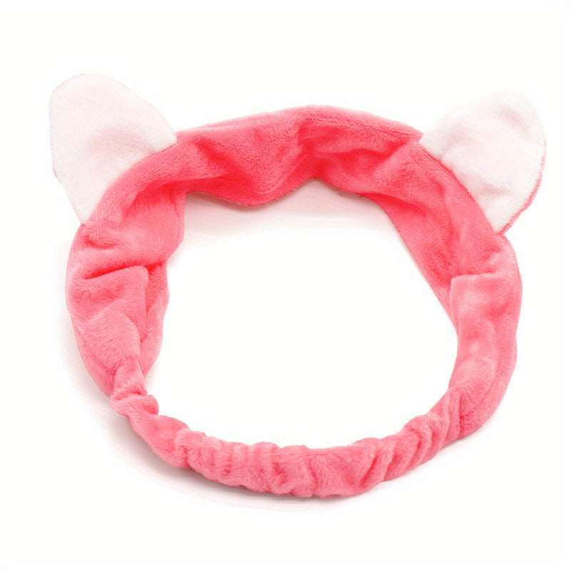 Cartoon Cat Ears Headband Soft Head Hoop for Girls Women