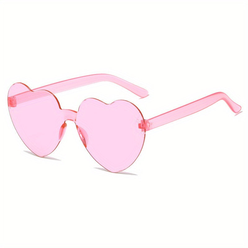 Y2K Heart Sunglasses Clear Frame UV400