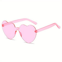 Y2K Heart Sunglasses Clear Frame UV400