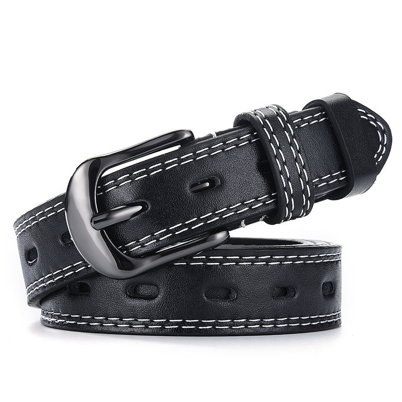 Rectangular Buckle Pin Belt Casual PU Leather Waist Belts For Women