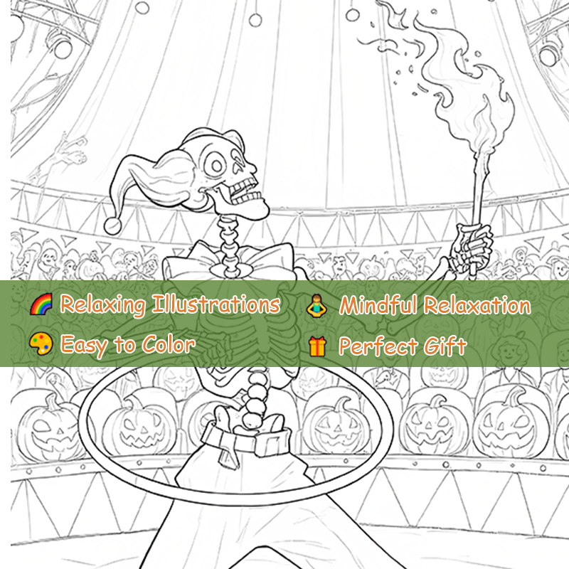 Deluxe Gothic Halloween Adult Coloring Book 22 Pages 20x20cm