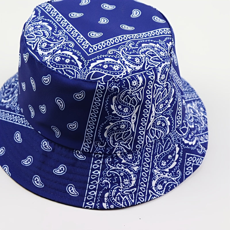 Paisley Pattern Bucket Hat Ethnic Style Couple Sunshade