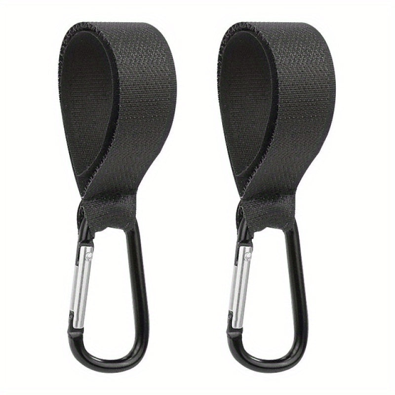 2pcs Stroller Hook Clip Aluminum Carabiner Cart Organizer Diaper Bag Shopping