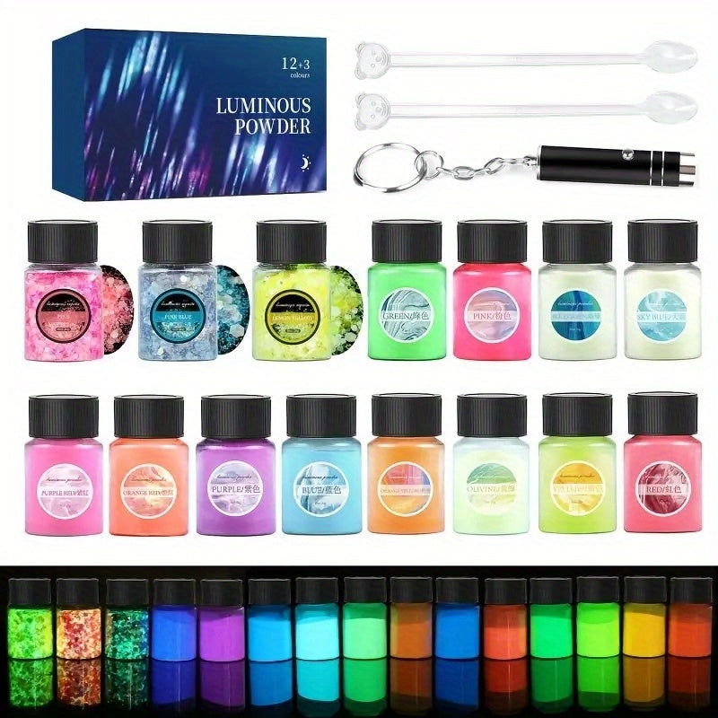 20g Luminous Powder Resin Pigment DIY Epoxy Mold Nail Art Glitter Glow Dark