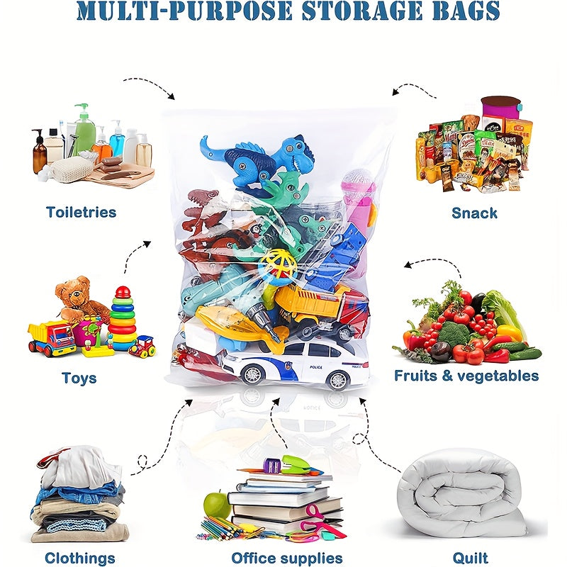 100pcs Clear Resealable Zip Lock Bags for Snacks Nuts Candy Food