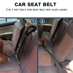2 In 1 Pet Car Seat Belt Nylon Lead Leash Backseat Safety Belt Adjustable